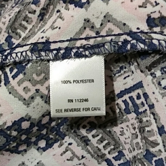 Sami & Jo Geometric Neck Tie Blouse Sz L - Picture 8 of 8